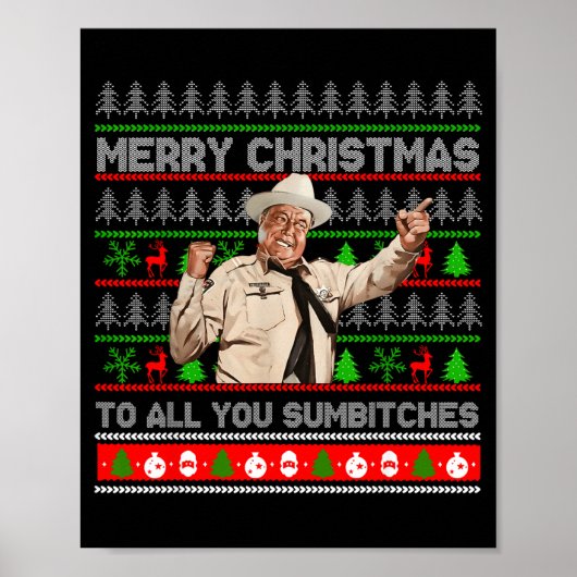Merry Christmas To All You Sumes Ugly Sweater Retr Poster (Vorne)