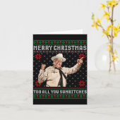 Merry Christmas To All You Sumes Ugly Sweater Vint Karte (Gelbe Blume)