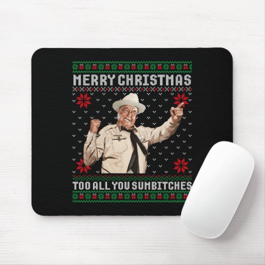 Merry Christmas To All You Sumes Ugly Sweater Vint Mousepad (Mit Mouse)