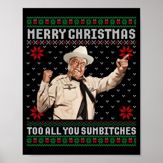 Merry Christmas To All You Sumes Ugly Sweater Vint Poster (Vorne)