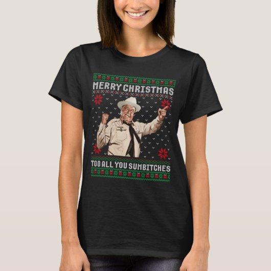 Merry Christmas To All You Sumes Ugly Sweater Vint T-Shirt (Vorderseite)