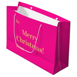Merry Christmas To From Hot Pink Gold Große Geschenktüte