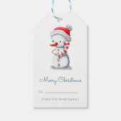 Merry Christmas To From Winter Snowman Geschenkanhänger (Vorderseite)