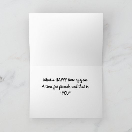 MERRY CHRISTMAS TO "MEINE FREUND & FAMILY" CARD KARTE (Innenseite)