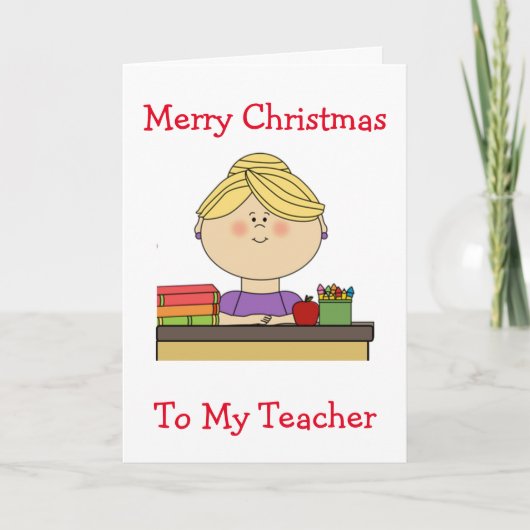 MERRY CHRISTMAS TO **MY TEACHER** FEIERTAGSKARTE (Vorderseite)