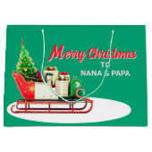 Merry Christmas to Nana & Papa  Große Geschenktüte (Vorderseite)