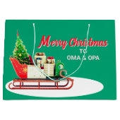 Merry Christmas to Oma & Opa Große Geschenktüte (Vorderseite)