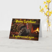 Merry Christmas to vegetarians and vegans. Karte (Gelbe Blume)