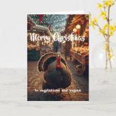 Merry Christmas to vegetarians and vegans. Karte (Gelbe Blume)