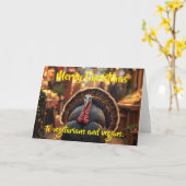 Merry Christmas to vegetarians and vegans. Karte (Gelbe Blume)