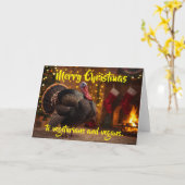 Merry Christmas to vegetarians and vegans. Karte (Gelbe Blume)