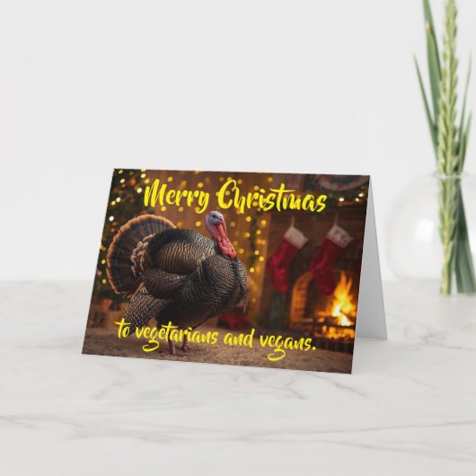 Merry Christmas to vegetarians and vegans. Karte (Vorderseite)