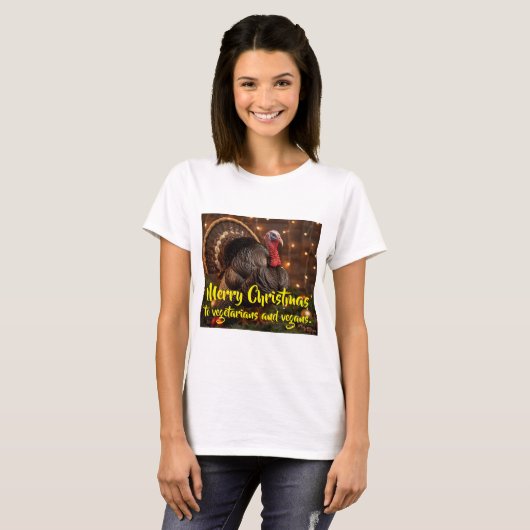 Merry Christmas to vegetarians and vegans. T-Shirt (Vorne ganz)