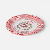 MERRY CHRISTMAS Traditionelle personalisierte P Pl Pappteller (Schrägansicht)
