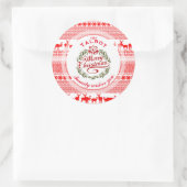 MERRY CHRISTMAS Traditionelle personalisierte Rund Runder Aufkleber (Tasche)