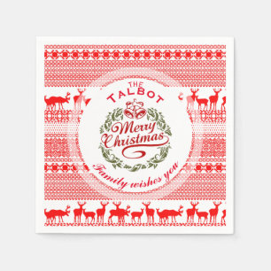 MERRY CHRISTMAS Traditionelles personalisiertes P Serviette