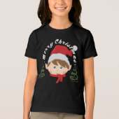 Merry Christmas tree and Santa hat  Tri-Blend Shirt (Vorderseite)