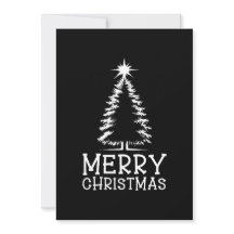 Merry Christmas Tree Black Chic Distressed Grunge