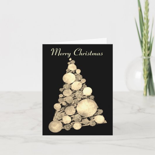 Merry Christmas Tree Black Holiday Card Karte (Vorderseite)