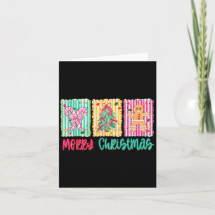 Merry Christmas Tree Bow Gingerbread Candy Cane Gi Karte