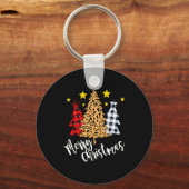 Merry Christmas Tree Buffalo Plaid Red Green Xmas  Schlüsselanhänger (Vorderseite)