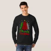 Merry Christmas Tree Buffalo Plaid Red White Green T-Shirt (Vorne ganz)