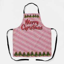 Merry Christmas Tree Candy Cane Fun Holiday Schürze