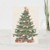 Merry Christmas Tree Card Gifts Under the Tree Karte (Vorderseite)