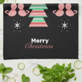 Merry Christmas Tree Cat Pattern Geschirrtuch (Gefaltet)