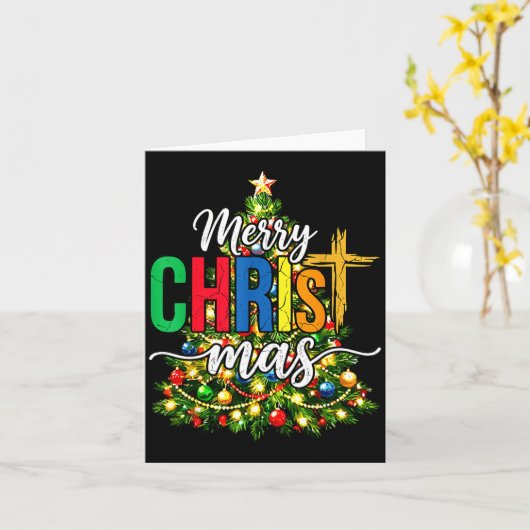 Merry Christmas Tree Christian Xmas Karte (Gelbe Blume)