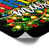 Merry Christmas Tree Christian Xmas Poster (Ecke)