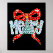 Merry Christmas Tree Coquette Bow Xmas Holiday Wom Poster (Vorne)