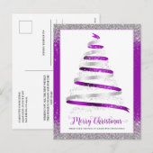 Merry Christmas Tree Corporate Business Logo Feiertagspostkarte (Vorne/Hinten)
