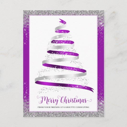 Merry Christmas Tree Corporate Business Logo Feiertagspostkarte (Vorderseite)
