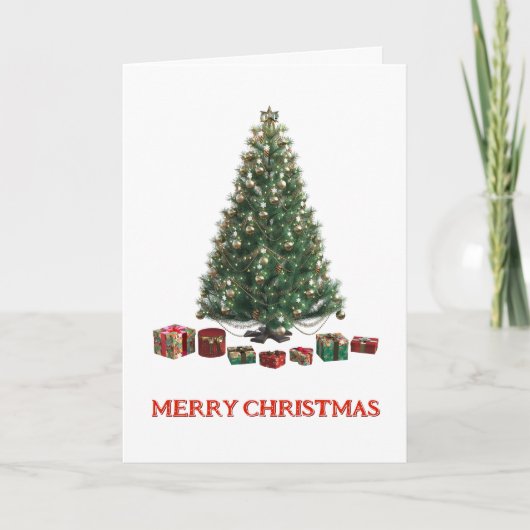 Merry Christmas. Tree (design 1) Folded Card Karte (Vorderseite)