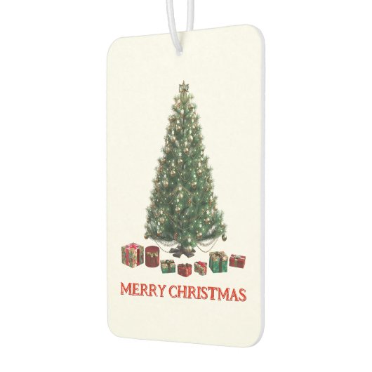 Merry Christmas. Tree (design 1) with gifts Autolufterfrischer (Links)