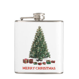 Merry Christmas. Tree (design 1) with gifts Flachmann