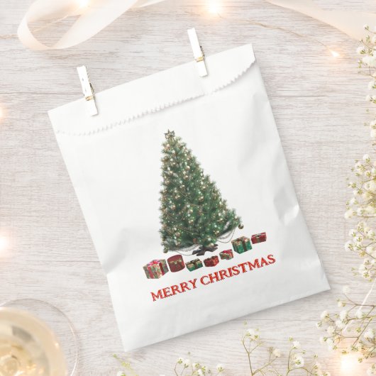 Merry Christmas. Tree (design 1) with gifts Geschenktütchen (Ausgeschnitten)