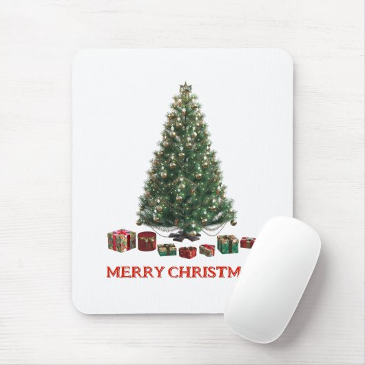 Merry Christmas. Tree (design 1) with gifts Mousepad (Mit Mouse)