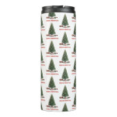 Merry Christmas. Tree (design 1) with gifts Thermosbecher (Rückseite)