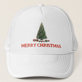 Merry Christmas. Tree (design 1) with gifts Truckerkappe