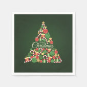 Merry Christmas tree dinner party Serviette (Vorderseite)