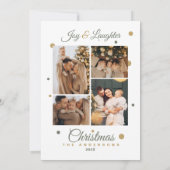 Merry Christmas Tree Family Custom Images Dots Dankeskarte (Rückseite)