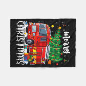 Merry Christmas Tree Firetruck Pajama Firefighter  Fleecedecke (Vorderseite (Horizontal))