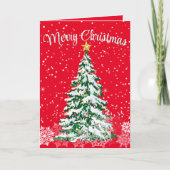 Merry Christmas Tree Folded Greeting Card Karte (Vorderseite)