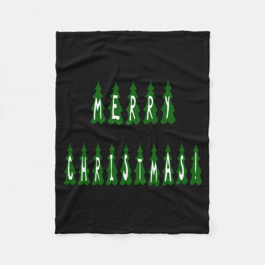 Merry Christmas Tree Font Girls And Boys Fleecedecke (Vorderseite)