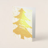 Merry Christmas Tree Gold Confetti Folienkarte (Vorderseite)
