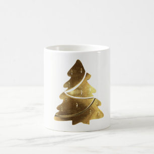 Merry Christmas Tree Gold Look Elegant Kaffeetasse