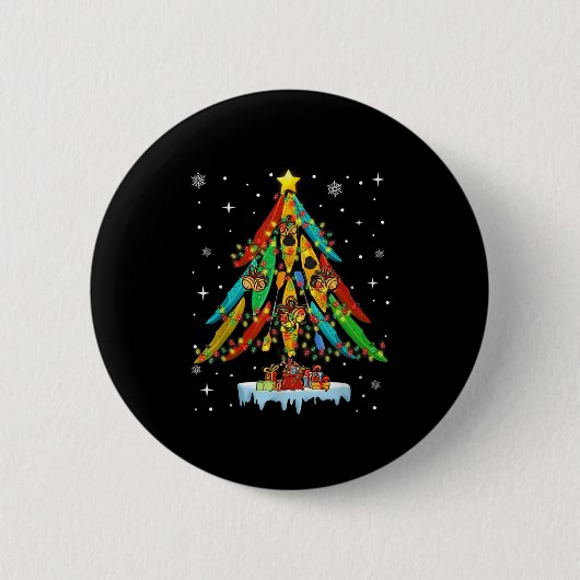 Merry Christmas Tree Kayak Kayaking - Uni-adults,  Button (Vorderseite)