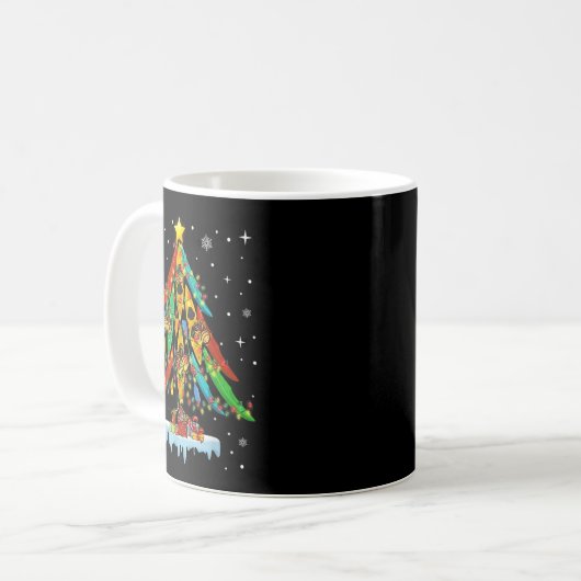 Merry Christmas Tree Kayak Kayaking - Uni-adults,  Kaffeetasse (Vorderseite Links)
